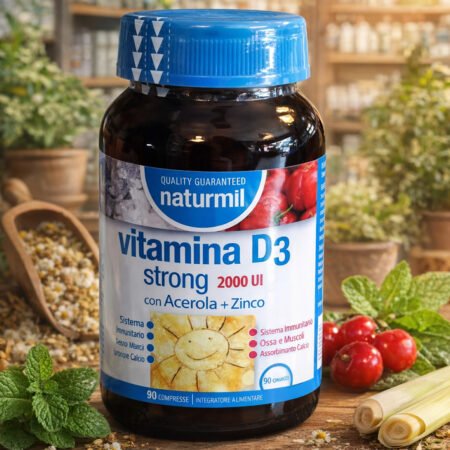 Vitamina D3 Strong 2000 UI con Acerola e Zinco 90 Compresse – Naturmil