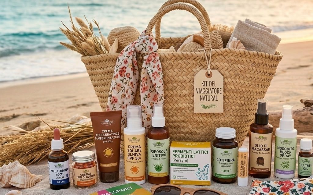 Prodotti naturali per il viaggio sulla spiaggia